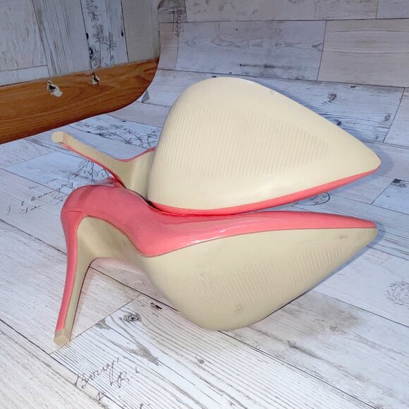 Guilty Soles Shiny Coral Stilettos - Picture 4 of 5